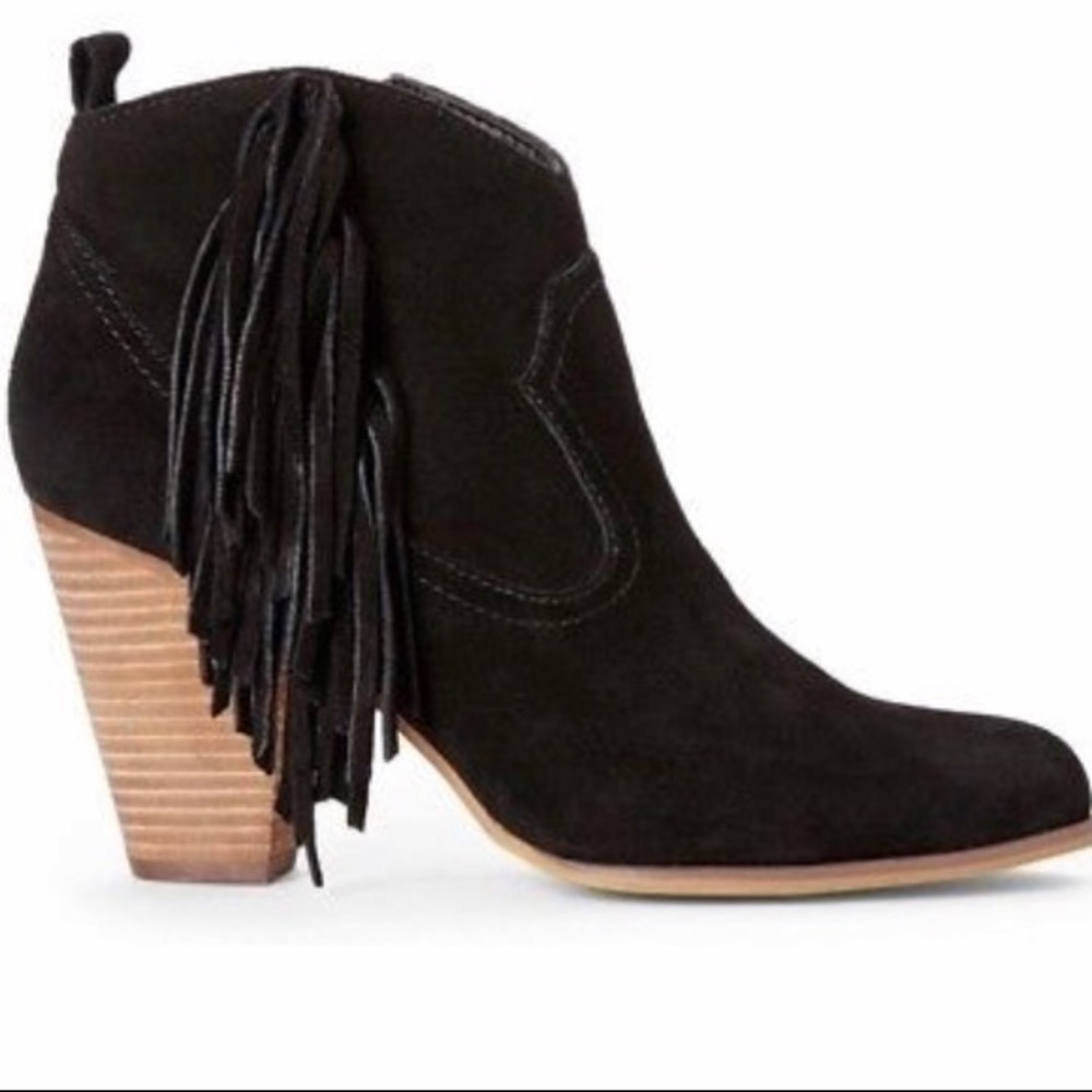 Steve Madden Cian Fringe Black Ankle Boot / Bootie